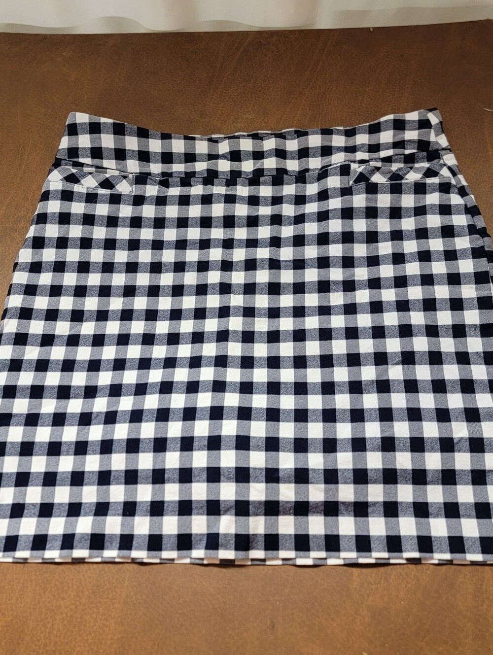 Kim Rogers Skort Womens 18 Navy Gingham Check Golf Tennis Millennium Preppy